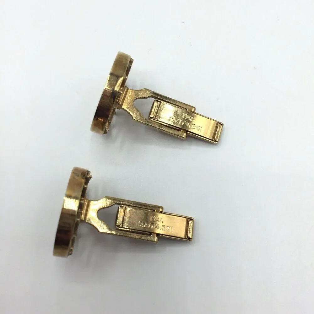 Vtg Gray Roman Soldier Cameo Profile Gold Tone Cufflinks Round Sun Burst 3/4